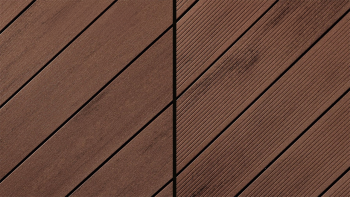 Planche de terrasse planeo Composite - Ambiento marron légèrement brossé/finement strié