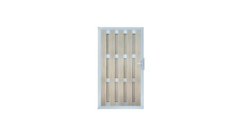 planeo Gardence Premade - Porte composite DIN gauche BiColor Blanc 100 x 180 x 4,0cm - cadre argenté