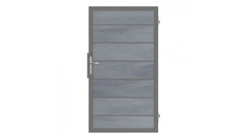 planeo Gardence Deluxe - Porte universelle composite pierre Gris avec cadre aluminium Anthracite