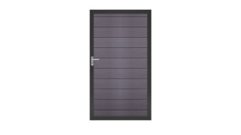 planeo Gardence Strong - Porte composite universelle Gris pierre avec cadre aluminium Anthracite