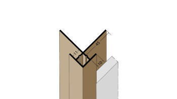 planeo Protect Profilé d'angle extérieur - KA 11mm Logement longueur 3000mm brun
