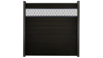 planeo Gardence Strong - Clôture à emboîter BPC Cube noir co-ex 180 x 180 cm