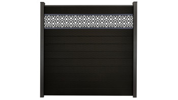 planeo Gardence Strong - Clôture à emboîter BPC Abstract Noir co-ex 180 x 180 cm