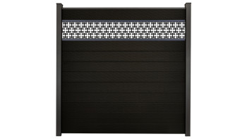 planeo Gardence Strong - Clôture à emboîter BPC Oriental noir co-ex 180 x 180 cm