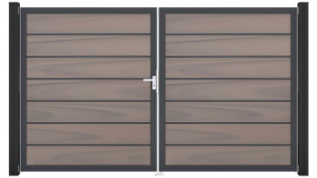 planeo Gardence Deluxe - Porte composite DIN gauche 2 vantaux Bi-Color co-ex avec cadre alu Anthracite