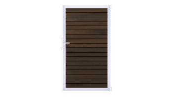 planeo Gardence Trendy - Porte composite universelle en rhombe - Noyer co-extrudé avec cadre aluminium