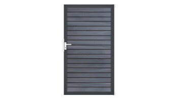 planeo Gardence Trendy - Porte composite universelle en rhombe - gris pierre co-extrudé avec cadre aluminium Anthracite