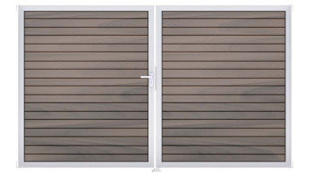 planeo Gardence Trendy - Porte composite en rhombe - DIN gauche 2 vantaux Bi-Color co-ex avec cadre en aluminium argenté