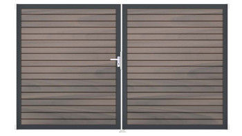 planeo Gardence Trendy - Porte composite en rhombe - DIN gauche 2 vantaux Bi-Color co-ex avec cadre en aluminium Anthracite