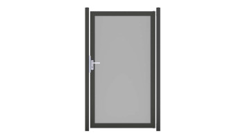 planeo Gardence Resistant - Pare-vue HPL Porte Uni Gris avec cadre aluminium Anthracite