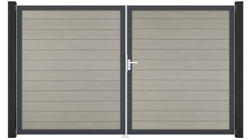 planeo Gardence Strong - Porte composite DIN gauche 2 vantaux bicolore sable avec cadre alu Anthracite
