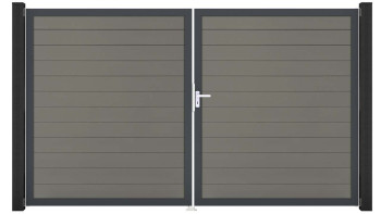 planeo Gardence Strong - Porte composite DIN droite 2 vantaux gris avec cadre alu Anthracite