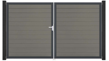 planeo Gardence Strong - Porte composite DIN gauche 2 vantaux gris avec cadre alu Anthracite
