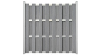 planeo Gardence Premade - Clôture de jardin BPC Carré Gris pierre co-extrudé 180 x 180cm avec traverse EV1 Argent