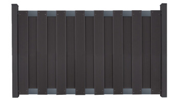 planeo Gardence Premade - Clôture de jardin BPC Clôture d'avant-cour anthracite avec DB703 Anthracite Traverse 180 x 90cm