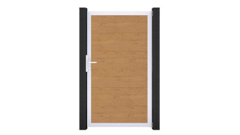 planeo Gardence Simply - Porte PVC universelle chêne cendré naturel avec cadre alu argent | EV1 100 x 180 cm