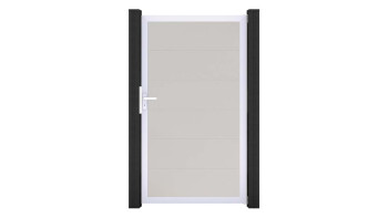 planeo Gardence Simply - Porte PVC universelle blanc avec cadre alu argent | EV1 100 x 180 cm