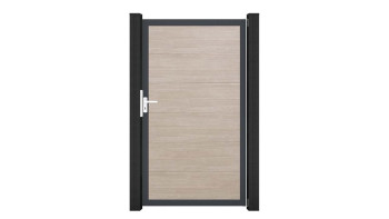 planeo Gardence Simply - Porte PVC universelle Sheffield Oak avec cadre alu Anthracite | DB703 100 x 180 cm