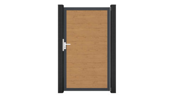 planeo Gardence Simply - Porte PVC universelle chêne cendré naturel avec cadre alu Anthracite | DB703 100 x 180 cm