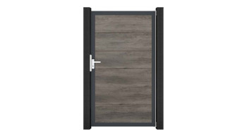 planeo Gardence Simply - Porte PVC universelle Monument Oak avec cadre alu Anthracite | DB703 100 x 180 cm