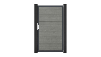 planeo Gardence Simply - Porte PVC universelle Grey Ash Cut avec cadre en aluminium Anthracite | DB703 100 x 180 cm