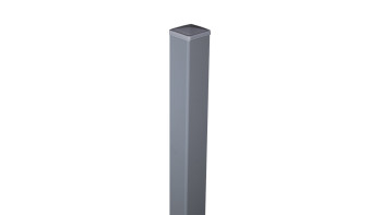 planeo Viento - Poteau de porte en aluminium spécialement renforcé à cheviller gris argenté 190cm y compris capuchon