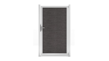 planeo Gardence Guard - Porte composite universelle Anthracite avec cadre aluminium argent | EV1