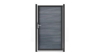 planeo Gardence Guard - Porte composite universelle Gris pierre avec cadre aluminium Anthracite | DB703