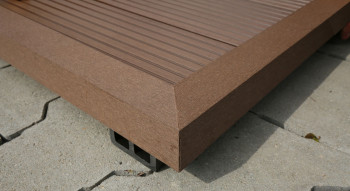 planeo WPC bande d'angle brun foncé pour planches de terrasse - 2,2m