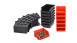 planeo Panneau à outils noir/rouge 32 pièces avec boîtes empilables