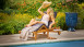 planeo Premium Chaise longue en bois d'acacia 195.5 x 69 x 85 cm pliable