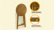 planeo Table haute en bois d'acacia Ø 80 cm pliable