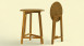 planeo Table haute en bois d'acacia Ø 80 cm pliable