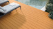 planeo Lame de terrasse Composite 4m - chambre creuse brun clair - rainuré/lisse