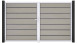 planeo Gardence Deluxe - Porte composite DIN gauche 2 vantaux bicolore sable avec cadre aluminium argenté