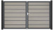 planeo Gardence Deluxe - Porte composite DIN droite 2 vantaux bicolore sable avec cadre aluminium Anthracite
