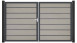 planeo Gardence Deluxe - Porte composite DIN gauche 2 vantaux bicolore sable avec cadre aluminium Anthracite