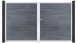 planeo Gardence Strong XL - Porte composite DIN droite 2 vantaux gris pierre co-ex avec cadre aluminium argenté