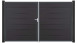 planeo Gardence Strong XL - Porte composite DIN gauche 2 vantaux gris Anthracite avec cadre aluminium Anthracite