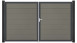 planeo Gardence Strong XL - Porte composite DIN droite 2 vantaux gris avec cadre alu Anthracite
