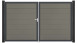 planeo Gardence Strong XL - Porte composite DIN gauche 2 vantaux gris avec cadre alu Anthracite
