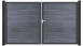 planeo Gardence Strong XL - Porte composite DIN droite 2 vantaux gris pierre co-ex avec cadre aluminium Anthracite