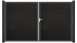 planeo Gardence Strong XL - Porte composite DIN droite 2 vantaux noir co-ex avec cadre alu Anthracite