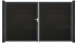 planeo Gardence Strong XL - Porte composite DIN gauche 2 vantaux noir co-ex avec cadre alu Anthracite