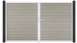 planeo Gardence Strong - Porte composite DIN droite 2 vantaux bicolore sable avec cadre aluminium argenté