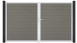 planeo Gardence Strong - Porte composite DIN droite 2 vantaux gris avec cadre aluminium argenté