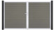 planeo Gardence Strong - Porte composite DIN gauche 2 vantaux gris avec cadre aluminium argenté