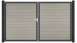 planeo Gardence Strong - Porte composite DIN droite 2 vantaux bicolore sable avec cadre aluminium Anthracite