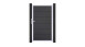 planeo Gardence Simply - Porte PVC universelle gris Anthracite avec cadre alu argent | EV1 100 x 180 cm