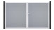 planeo Gardence Simply - Porte PVC DIN droite 2 vantaux gris argenté avec cadre aluminium argenté
